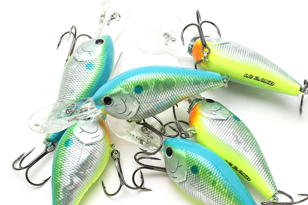 Lot of 2 Lucky Craft RC 0.5 Pearl Green Shad Crankbait RTO LC Fishing Lures  